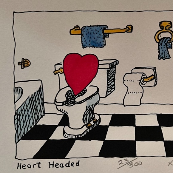 Collectible Bill Bryson 8 X 10. “Heart Headed” Matted Hand Tinted Serigraph - Picture 3 of 8